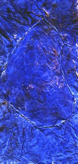 Wahrnehmung in blau 100x70cm